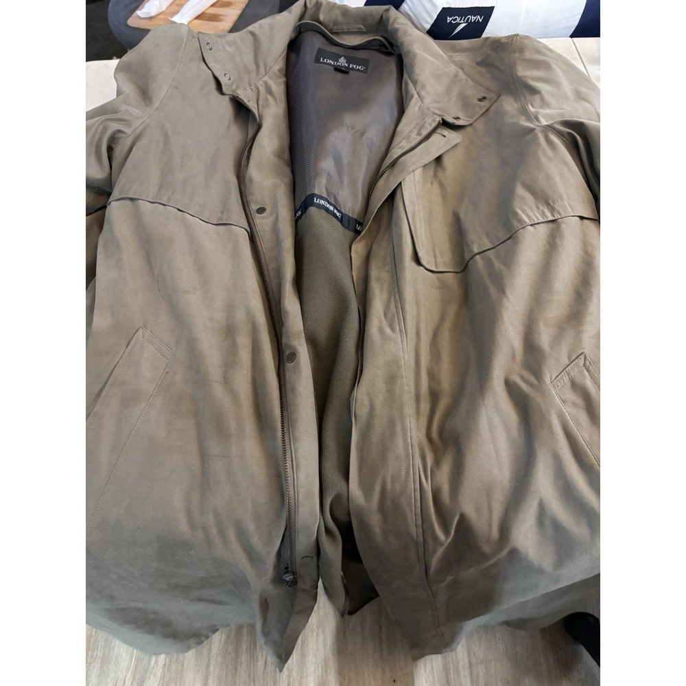 Vintage 90s London Fog Adult 42 Long Tan Coat Soft Suede USA Made Insulated